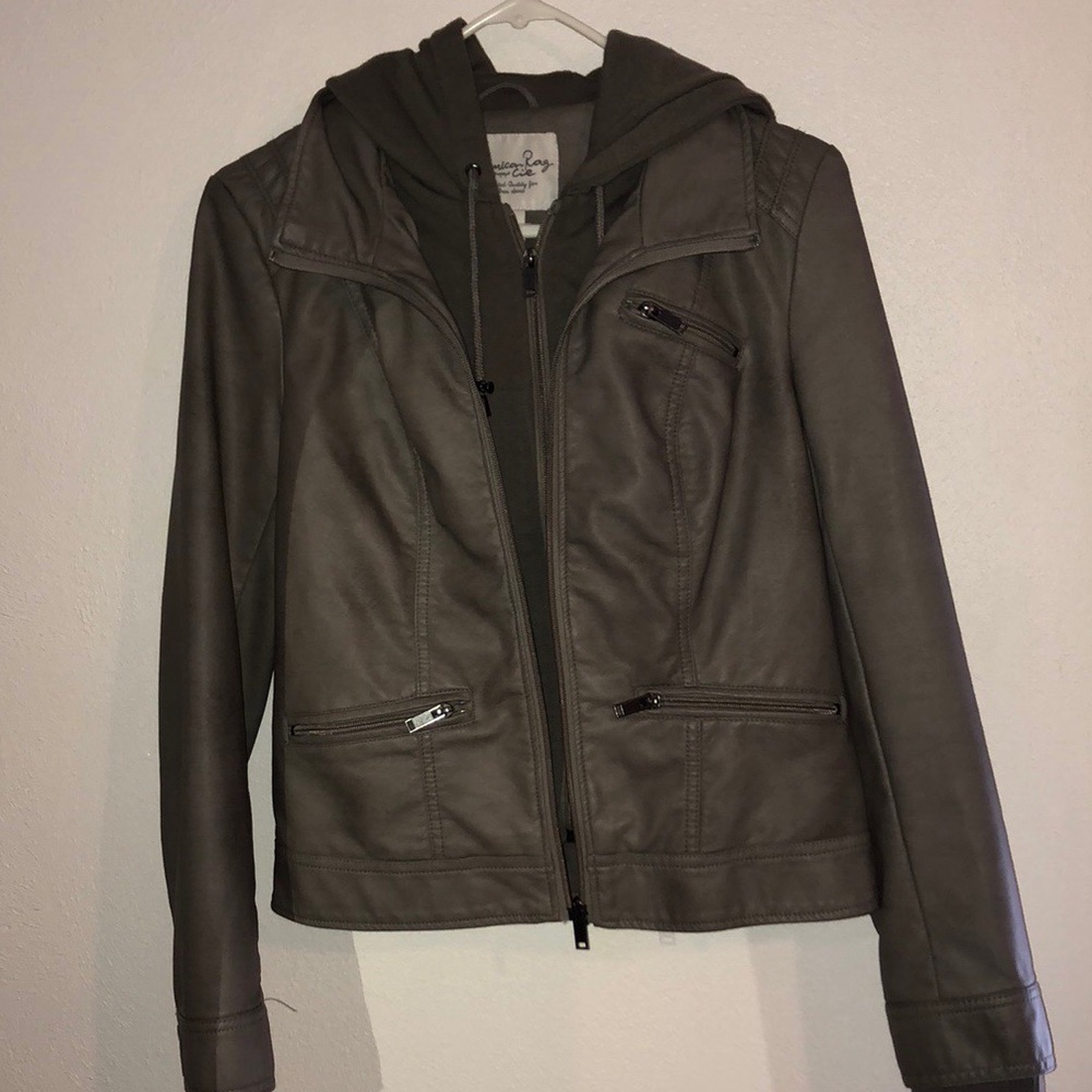 American Rag Grey Leather Jacket